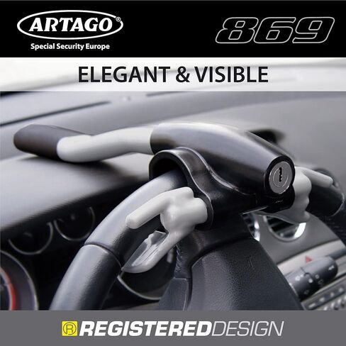 Artago 869 High-End Steering Wheel Lock, Extra Security Around The Spoke, Press & Click Locking More Practical, Universal Anti Theft Bar Locking Device for Vehicle, Car, Truck, Van, Autovan, Camper in Kuwait