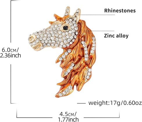 5pcs Ucubwfu 2026 New Year Brooches, Horse-Year Rhinestone Horse Head Brooch, Alloy Colorful Horse Brooch in Kuwait