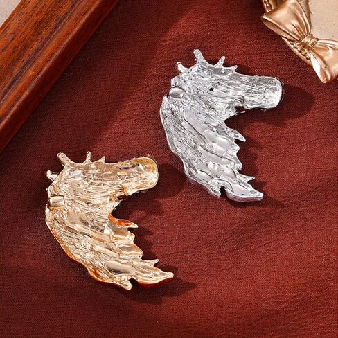 5pcs Ucubwfu 2026 New Year Brooches, Horse-Year Rhinestone Horse Head Brooch, Alloy Colorful Horse Brooch in Kuwait