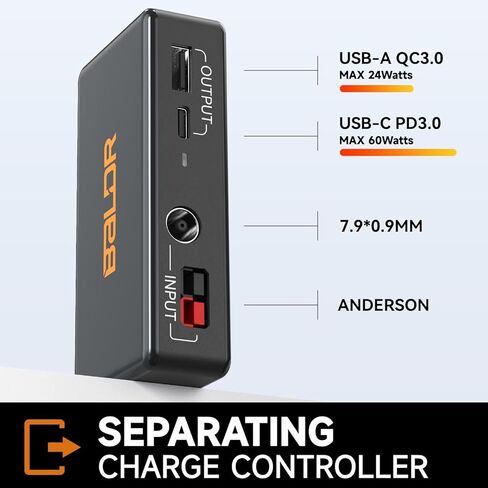 BALDR 120W Portable Solar Panel for Jackery/ECOFLOW/Flashfish/ROCKPALS Power Station Generator, Foldable Solar Cell Charger with USB Ports & PD Output for Camping, Off Grid Living. Black in Kuwait