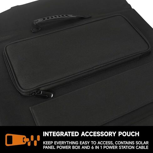 BALDR 120W Portable Solar Panel for Jackery/ECOFLOW/Flashfish/ROCKPALS Power Station Generator, Foldable Solar Cell Charger with USB Ports & PD Output for Camping, Off Grid Living. Black in Kuwait