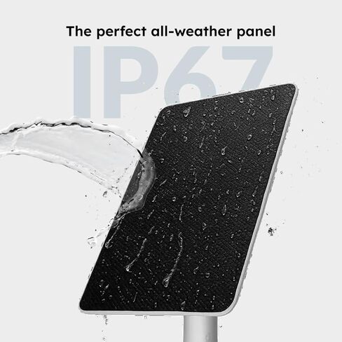 لوحة شمسية Waggle 8 واط لكاميرات المراقبة - IP65 مقاومة للماء، شاحن شمسي عالي الكفاءة، كابل 10 قدم، يدعم منفذ USB-C in Kuwait