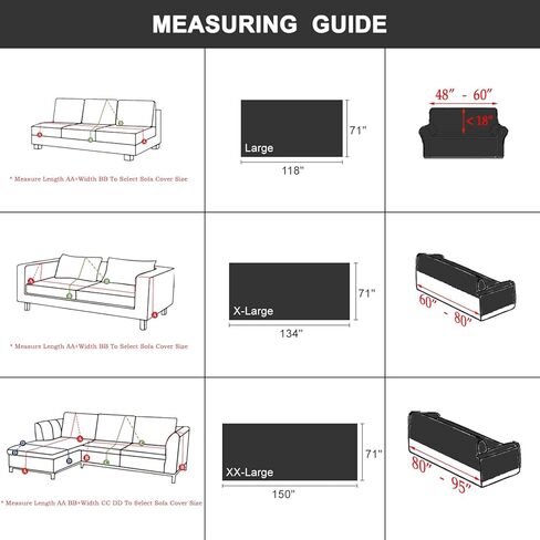 STACYPIK Modern Boho Sofa Cover for Dogs Chenille Couch Cover with Tassels Reversible Anti Slip Sofa Slipcover for 3 Cushion Couch Soft Black Beige L Shaped Cover Multi-Use Throw Blankets-71X134IN in Kuwait