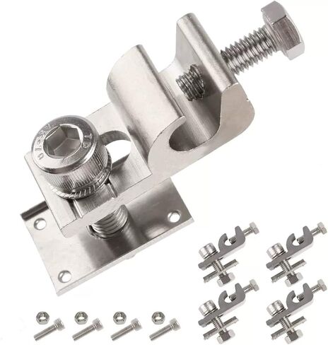 8Sets Solar Panel Photovoltaic Bolt-On Coupling Earthing Ground Lug Cable Clamp Ground Clamp with Lay in Lug for Bare Wire and Pipe in Kuwait