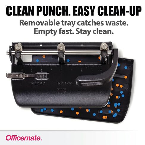 ثقب Officemate عالي التحمل قابل للتعديل 2-3 مع مقبض رافع، سعة 32 ورقة ، أسود (90078) in Kuwait