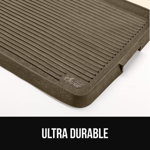 GORILLA GRIP Natural Rubber Indoor Outdoor Boot Tray for Shoes, 32x16 Waterproof Winter Mat with Raised Edges Handles Tear Resistant Heavy Duty Home Garage Floor Mats Easy Clean Shoe Trays Taupe Brown in Kuwait