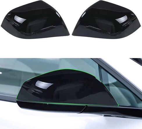 Side Door Rearview Mirror Cover Frame Trim for Tesla Model S 2014-2025 Car Exterior Decoration (Pack of 2) (ABS Gloss Black) in Saudi Arabia