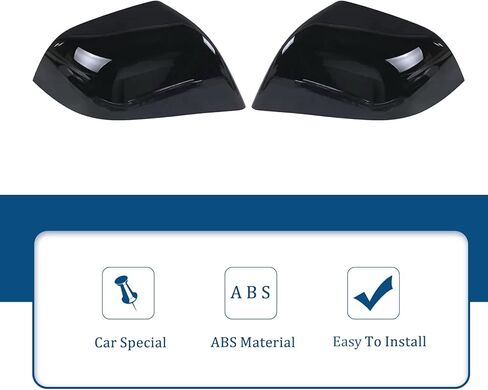 Side Door Rearview Mirror Cover Frame Trim for Tesla Model S 2014-2025 Car Exterior Decoration (Pack of 2) (ABS Gloss Black) in Saudi Arabia