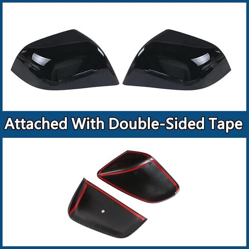 Side Door Rearview Mirror Cover Frame Trim for Tesla Model S 2014-2025 Car Exterior Decoration (Pack of 2) (ABS Gloss Black) in Saudi Arabia