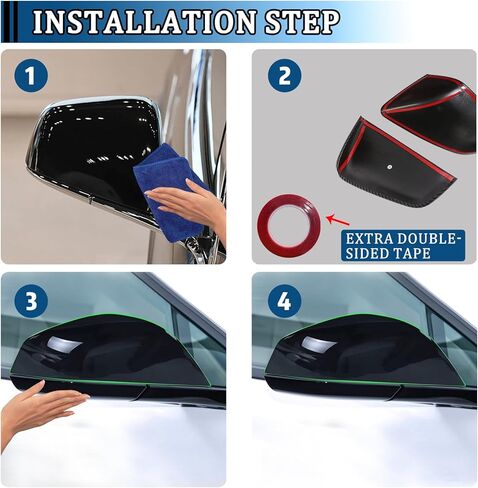 Side Door Rearview Mirror Cover Frame Trim for Tesla Model S 2014-2025 Car Exterior Decoration (Pack of 2) (ABS Gloss Black) in Saudi Arabia