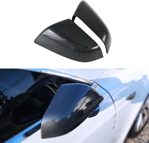 Side Door Rearview Mirror Cover Frame Trim for Tesla Model S 2014-2025 Car Exterior Decoration (Pack of 2) (ABS Gloss Black) in Saudi Arabia