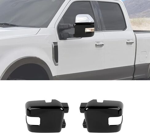 Rearview Mirror Cover Side Mirror Shell Trim Compatible with Ford F250/F350/F450/F550 2017-2023, Black in Saudi Arabia