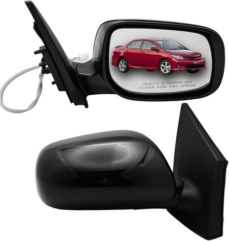 Left Driver Side Mirror Compatible With Toyota Corolla 2009 2010 2011 2012 2013 With Power Glass Heated Manual Folding 5-Pins Black in Saudi Arabia