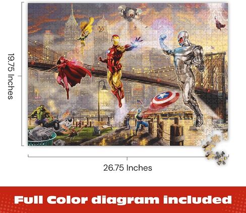 Ceaco- Silver Select - Marvel Kinkade - Iron Man Limited Edition Canvas - 1000 قطعة بانورامزو للبالغين - اللغز الصعب المثالي لليالي اللعبة in Kuwait