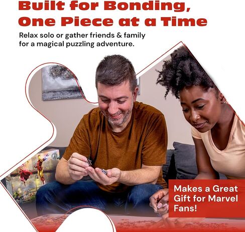 Ceaco- Silver Select - Marvel Kinkade - Iron Man Limited Edition Canvas - 1000 قطعة بانورامزو للبالغين - اللغز الصعب المثالي لليالي اللعبة in Kuwait