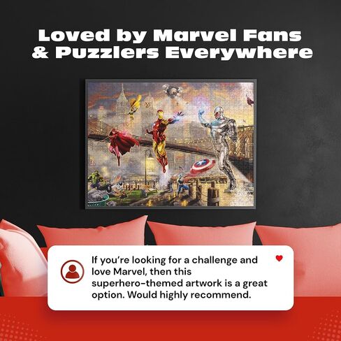 Ceaco- Silver Select - Marvel Kinkade - Iron Man Limited Edition Canvas - 1000 قطعة بانورامزو للبالغين - اللغز الصعب المثالي لليالي اللعبة in Kuwait