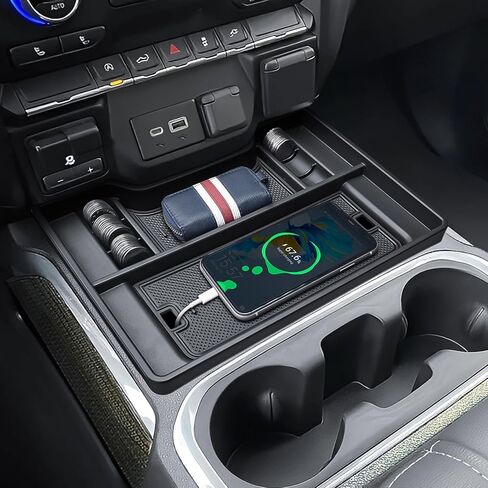 EDBETOS Center Console Organizer Tray for 2019-2022 Chevy Silverado/GMC Sierra 1500 and 2020-2023 Silverado/GMC Sierra 2500HD 3500HD Compartment Cover Accessories (Full Console w/Bucket Seats Only) in Saudi Arabia