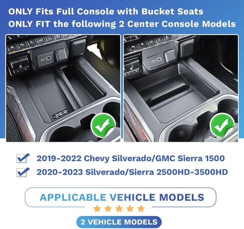 EDBETOS Center Console Organizer Tray for 2019-2022 Chevy Silverado/GMC Sierra 1500 and 2020-2023 Silverado/GMC Sierra 2500HD 3500HD Compartment Cover Accessories (Full Console w/Bucket Seats Only) in Saudi Arabia