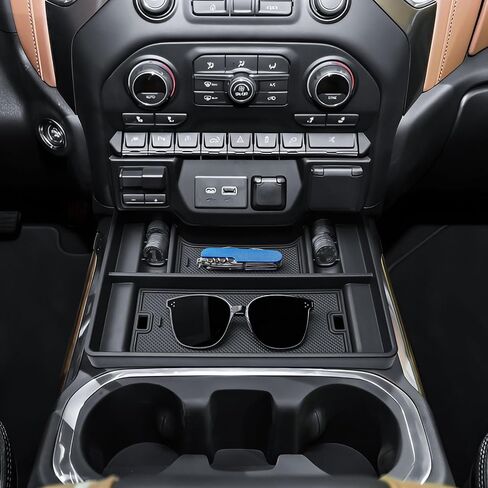 EDBETOS Center Console Organizer Tray for 2019-2022 Chevy Silverado/GMC Sierra 1500 and 2020-2023 Silverado/GMC Sierra 2500HD 3500HD Compartment Cover Accessories (Full Console w/Bucket Seats Only) in Saudi Arabia