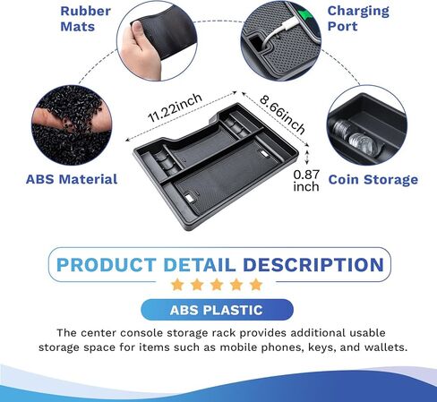 EDBETOS Center Console Organizer Tray for 2019-2022 Chevy Silverado/GMC Sierra 1500 and 2020-2023 Silverado/GMC Sierra 2500HD 3500HD Compartment Cover Accessories (Full Console w/Bucket Seats Only) in Saudi Arabia