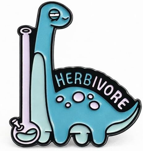 Herbivore Pin - Funny Dinosaur Enamel Pins Brooch for Backpacks,Jackets,Hats.Animal World Series Brooches Gift for Dinosaur Lovers,Girls,Women,Teenages in Kuwait