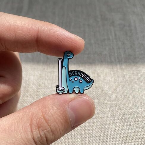 Herbivore Pin - Funny Dinosaur Enamel Pins Brooch for Backpacks,Jackets,Hats.Animal World Series Brooches Gift for Dinosaur Lovers,Girls,Women,Teenages in Kuwait