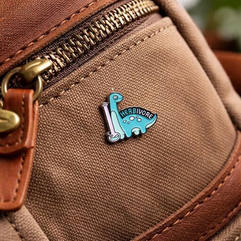 Herbivore Pin - Funny Dinosaur Enamel Pins Brooch for Backpacks,Jackets,Hats.Animal World Series Brooches Gift for Dinosaur Lovers,Girls,Women,Teenages in Kuwait
