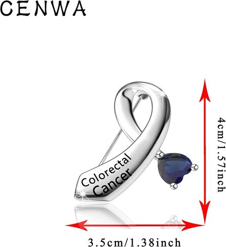 CENWA مجوهرات للتوعية بسرطان القولون والمستقيم، دبوس شريط للتوعية باللون الأزرق هدية للناجين من سرطان القولون والمستقيم in Saudi Arabia