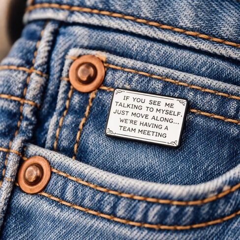 Funny Introvert Quote Pin - Sarcastic Saying Enamel Pins Brooch for Backpacks, Jackets, Hats.Workplace Fun Memes Brooches Gifts for Overthinkers, Coworkers. in Kuwait