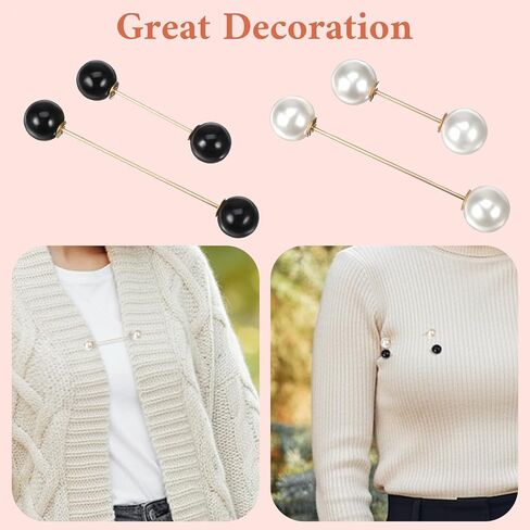 6 قطع دبابيس ودبابيس للنساء، مجموعة دبوس شال بروش اللؤلؤ، مشابك سترة، مشابك قميص ريترو، دبابيس وشاح مزخرفة، مشبك مشد للخصر للقبعات والملابس in Kuwait