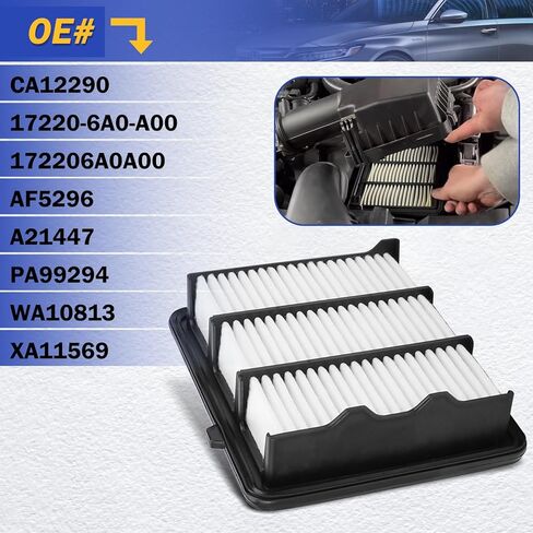 CA12290 فلتر هواء المحرك لـ 2018 2019 2020 2021 2022 2023 Honda Accord L4 1.5L استبدال #17220-6A0-A00 AF5296, A21447, PA99294, WA10813, XA11569 in Saudi Arabia