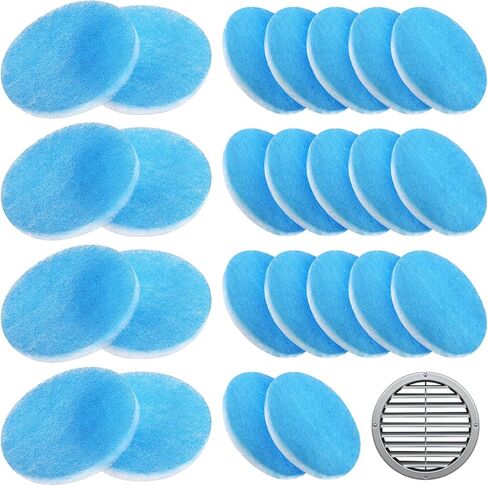 25 Pack RV Air Conditioner Filter 5.25 Inch Round RV AC Vent Filter Replacement, MERV 8 Rated, Blue and White in Kuwait