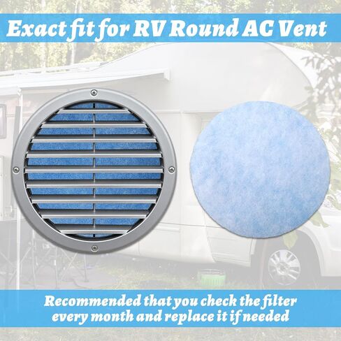 25 Pack RV Air Conditioner Filter 5.25 Inch Round RV AC Vent Filter Replacement, MERV 8 Rated, Blue and White in Kuwait