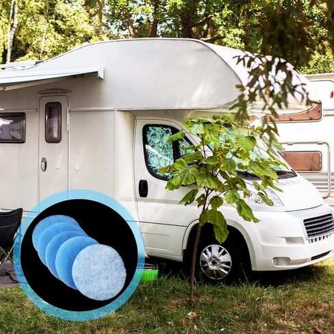 25 Pack RV Air Conditioner Filter 5.25 Inch Round RV AC Vent Filter Replacement, MERV 8 Rated, Blue and White in Kuwait