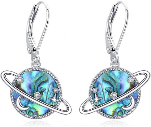 Eiffel Tower/Cowgirl Boot/Planet Earrings S925 Sterling Silver Abalone Dangle Earrings Jewelry For Women Lover in Saudi Arabia