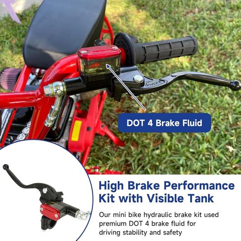 Mini Bike Hydraulic Brakes Kit Replacement for Baja Doodle Bug DB30 Blitz Dirt Bug Predator 79cc 97cc 2.8hp, Mini Bike Brake Caliper with Rear Disc Brake Rotor Master Cylinder Chain Tensioner in Kuwait