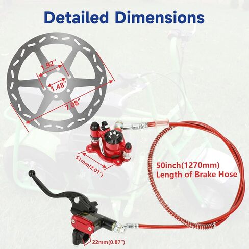 Mini Bike Hydraulic Brakes Kit Replacement for Baja Doodle Bug DB30 Blitz Dirt Bug Predator 79cc 97cc 2.8hp, Mini Bike Brake Caliper with Rear Disc Brake Rotor Master Cylinder Chain Tensioner in Kuwait