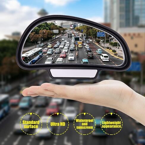 Biqing Blind Spot Mirrors for Cars LEFT,Universal Adjustable HD Glass Wide Angle Side Rearview Mirror for Safety Auxiliary Parking in Kuwait
