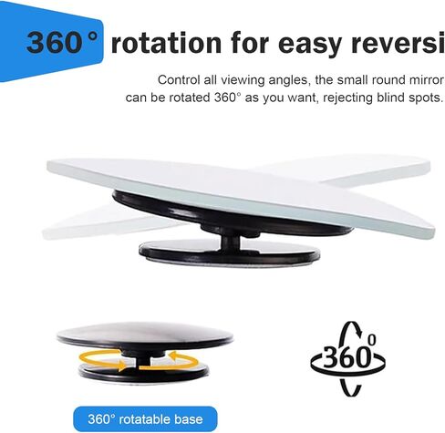 2 PCS Car Blind Spot Mirrors, Fan-shaped Wide Angle HD Convex Glass, 360 Degrees Rotatable Frameless Side Rear View Mirror, Assisted Reversing Accessory for Most Vehicles (White) in Kuwait