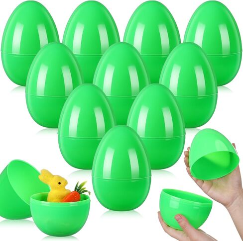 Hungdao 12 Pcs 6 Inch Giant Easter Eggs Plastic Easter Eggs Fillable Plastic Eggs Bulk Easter Toy for Filling Easter Candy, Easter Theme Party Favor, Easter Basket Stuffers, Crafts Party(White) in Kuwait