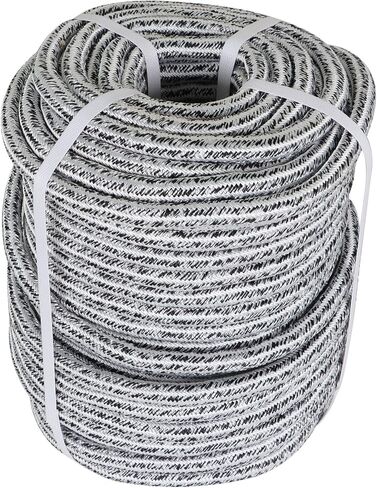 waltyotur 5/8 in x 200FT Arborist Bull Ropes, 24 Strand Tree Rope, High Strength Polyester Rope for Garden, Boat, Swing (Black and White) in Saudi Arabia