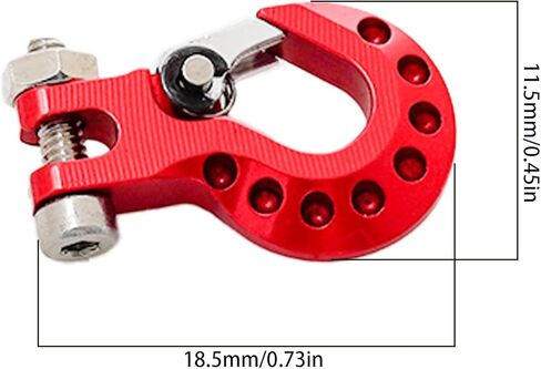 CNC Aluminum Alloy Subsize RC Tow Hook, Crawler Winch Hooks with Chain for SCX10 Tamiya D90 D110 TF2 TRX4 CC01 Etc 1/10 RC Crawler,Off-Road and Recovery Models (Red Hook with Black Chain) in Saudi Arabia