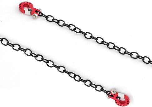 CNC Aluminum Alloy Subsize RC Tow Hook, Crawler Winch Hooks with Chain for SCX10 Tamiya D90 D110 TF2 TRX4 CC01 Etc 1/10 RC Crawler,Off-Road and Recovery Models (Red Hook with Black Chain) in Saudi Arabia