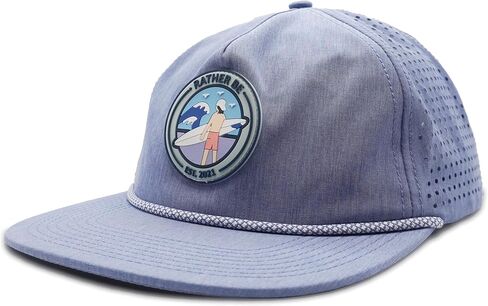 Rather Be Club Surfing Unstructured Rope Hat - Light Blue, Water-Resistant Baseball Caps for Men & Women, Golf, Running, or Workout Hat in Saudi Arabia