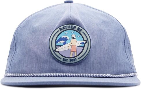 Rather Be Club Surfing Unstructured Rope Hat - Light Blue, Water-Resistant Baseball Caps for Men & Women, Golf, Running, or Workout Hat in Saudi Arabia