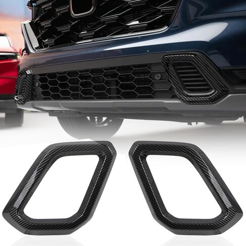 طيران عالي لسيارة Honda CRV CR-V Sport Touring 2023 2024 2025 2026 مصد أمامي سفلي جانب فتحة تهوية A/C غطاء تراكب ABS 2 قطعة (أسود لامع) in Saudi Arabia