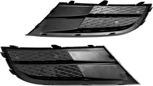 Pair Black Fog Light Lamp Cover Set Front Bumper Grille Grill Assemblies Driver & Passenger Side Compatible with Volkswagen VW 2015 2016 2017 2018 Jetta, Replaces #VW1038135,VW1039135 in Kuwait