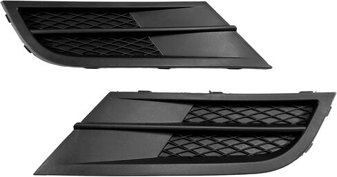Pair Black Fog Light Lamp Cover Set Front Bumper Grille Grill Assemblies Driver & Passenger Side Compatible with Volkswagen VW 2015 2016 2017 2018 Jetta, Replaces #VW1038135,VW1039135 in Kuwait