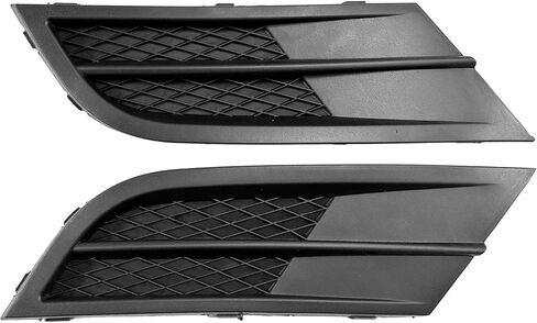 Pair Black Fog Light Lamp Cover Set Front Bumper Grille Grill Assemblies Driver & Passenger Side Compatible with Volkswagen VW 2015 2016 2017 2018 Jetta, Replaces #VW1038135,VW1039135 in Kuwait