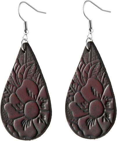 Women's leather leaf earrings fashion pendant spring, summer and autumn ladies earrings in Kuwait